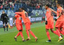 La joie des Caennais après l'ouverture du score d'Ismaël Diomandé face à l'OL en Coupe de France