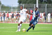 Prince Oniangué lors du Trophée des Normands la saison dernière sur la pelouse de l'AF Virois