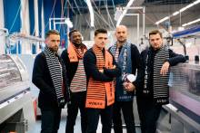 Les joueurs du Stade Malherbe Caen habillés avec la collection Saint-James x Avnier