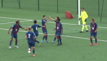 La joie des Caennais après l'ouverture du score de Clarence Awoudor sur pénalty