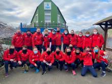 Les joueuses du Stade Malherbe Caen dans le froid de la Suisse Normande dimanche matin 