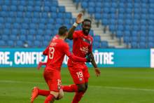 Yoann Court a inscrit son premier but son les couleurs du Stade Malherbe Caen hier après-midi
