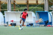 Après une rupture des ligaments croisés la saison dernière, Tracy Nkodia retrouve doucement le groupe à l'entraînement