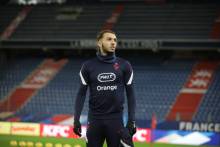 Amine Gouiri et les joueurs de l'Équipe de France Espoirs ont pu s'entraîner sur la pelouse de d'Ornano hier soir (© FFF)