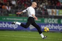 Christophe Revault sur la pelouse du stade Michel d'Ornano lors du derby face au Havre AC en 2008