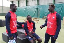Alexandre Mendy fraîchement arrivé en Normandie s'est parfaitement intégré au groupe professionnel du Stade Malherbe