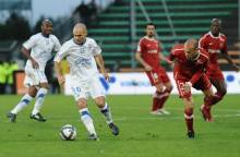 Benjamin Nivet avec le Stade Malherbe Caen sur la pelouse du VAFC lors de la saison 2011 / 2012